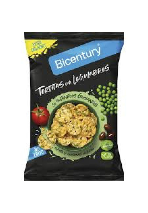 BICENTURY Tortitas de legumbres,tomate, guisantes y aceitunas negras, 60 g