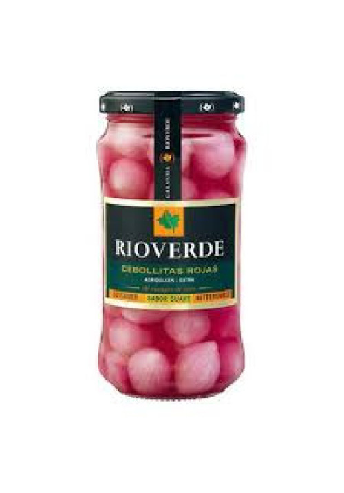 RIOVERDE Cebollitas rojas en vinagre frasco de 180 g.