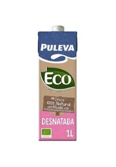 PULEVA Leche desnatada de vacas con alimentación ecológica Eco 1 l.