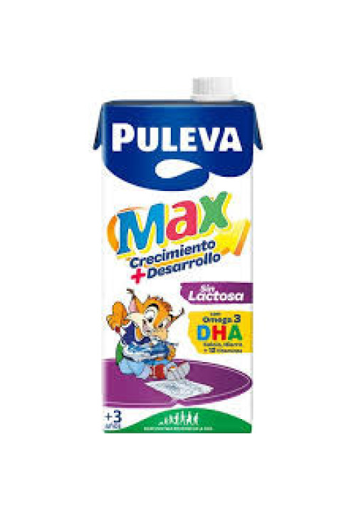 PULEVA Leche de crecimiento, sin lactosa y enriquecida con Omega 3 Max crecimiento + desarrollo 1 l.